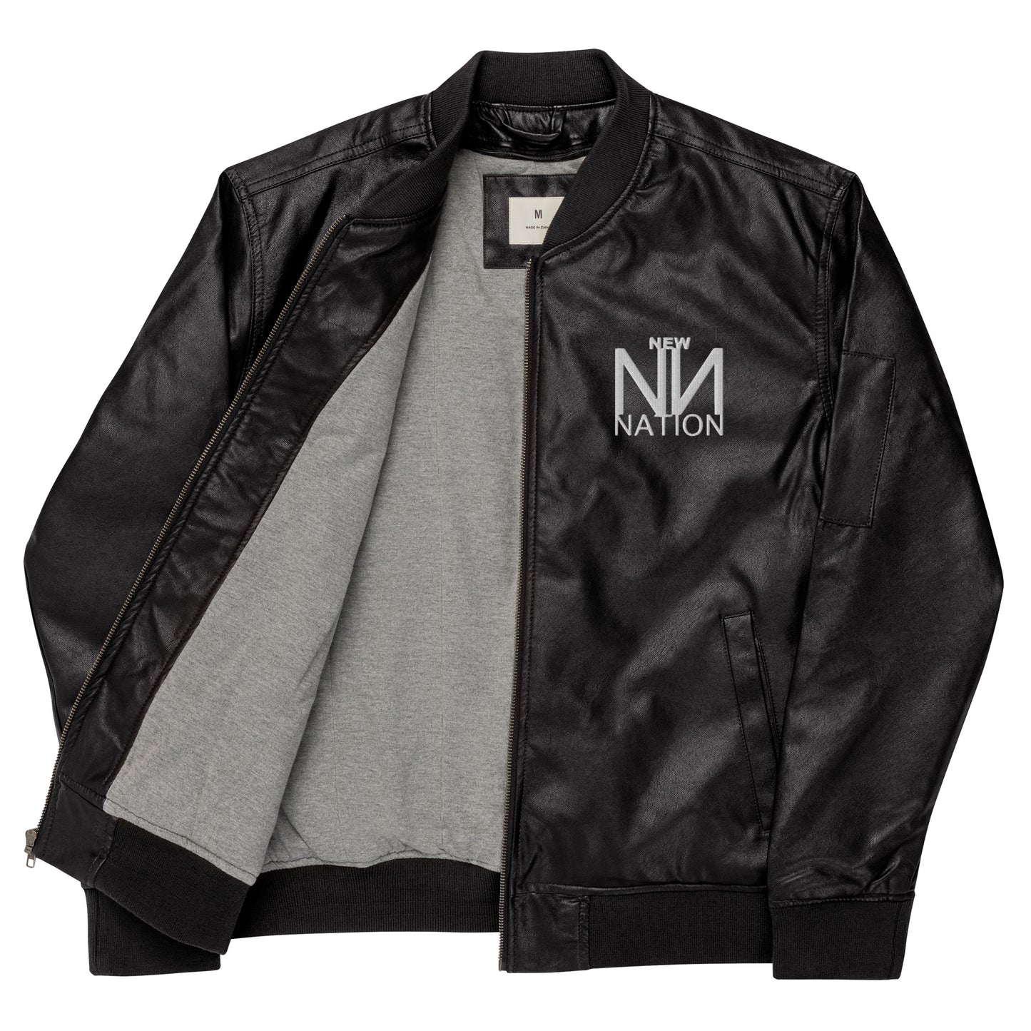 NNation Leather Bomber Jacket